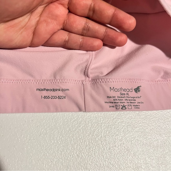 Masthead Elizabeth Pink Surgical Bra Breast Cardiac Surgery Recovery Velcro Bra - Picture 3 of 8